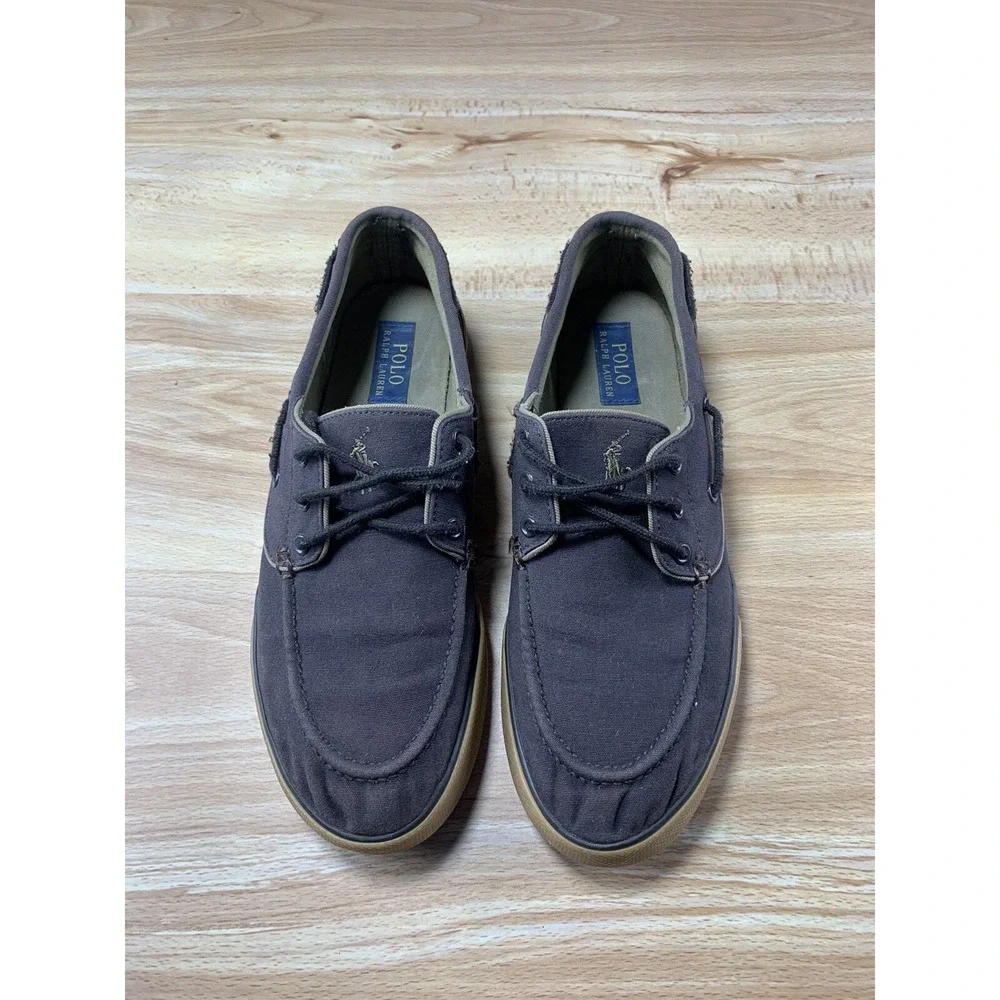 Ralph Lauren Men's Shoes~Polo Sport Franz P Boat~Size 11D Brown Canvas